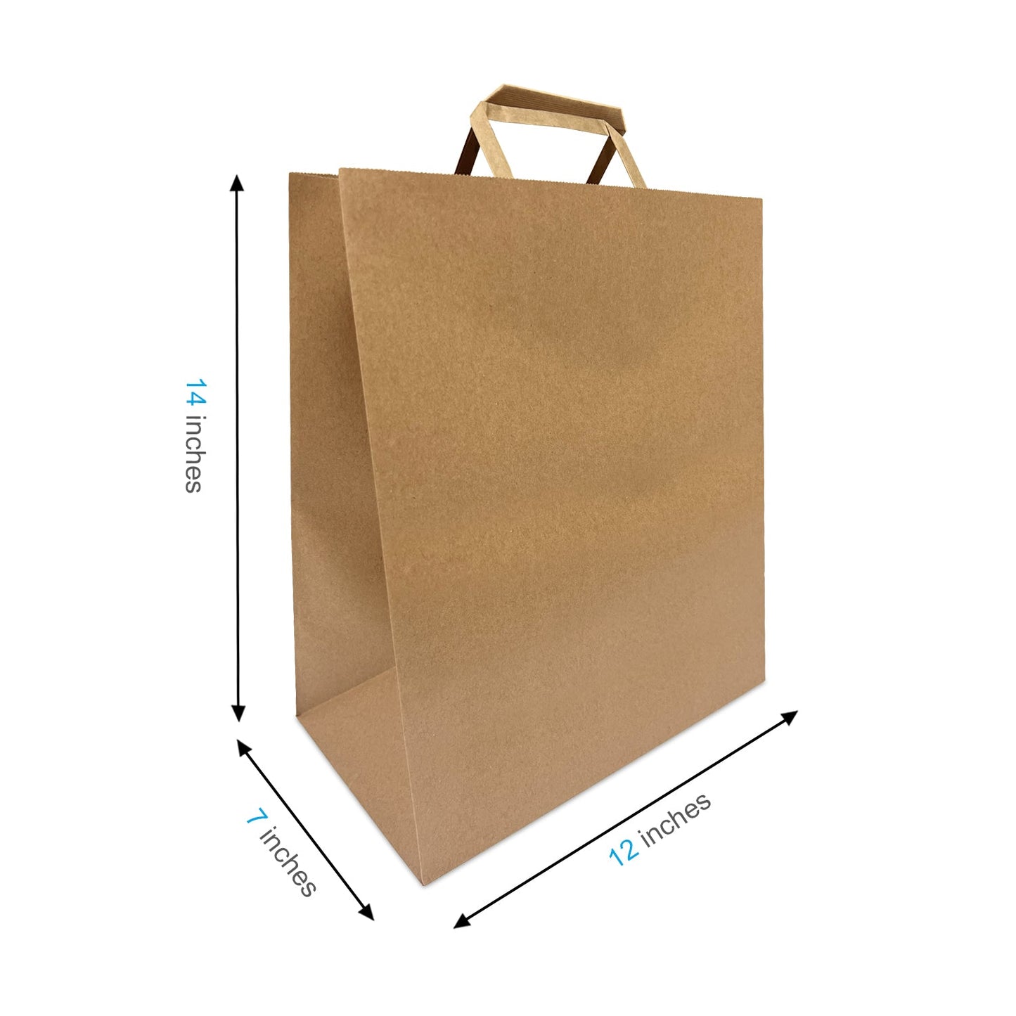 1274FB | 300pcs Winnie 12x7x14 inches Kraft Paper Bag with Flat Handles, $0.44/pc – main