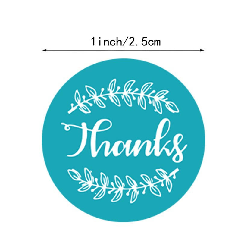 2.5cm Geometric Olive Branch Thank You Stickers – 500pcs Roll