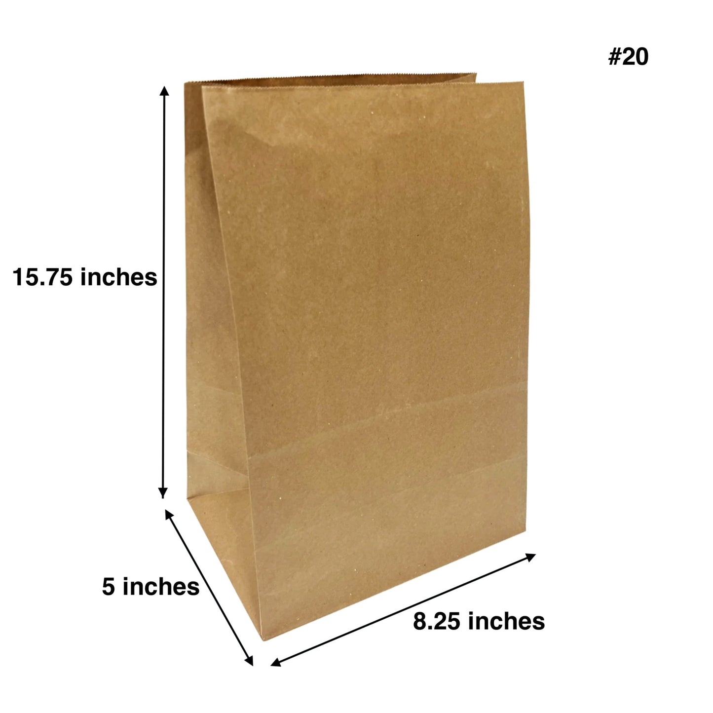 500pcs #20 Grocery Bags 8.25x5x15.75 inches – main