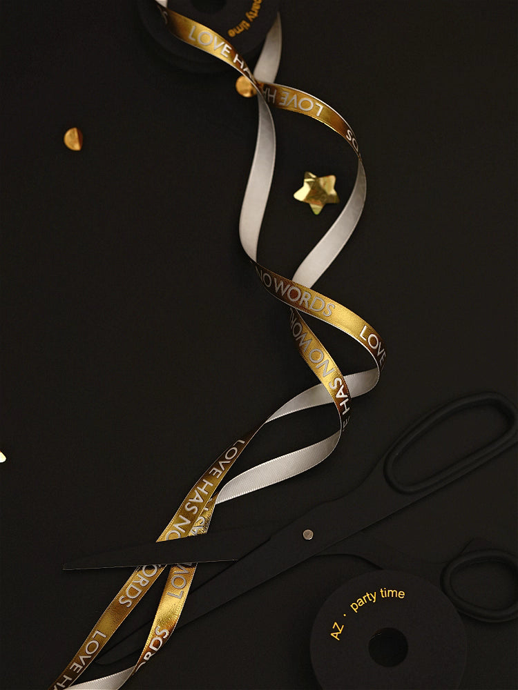 Gold Foil Letter Ribbon – 1 cm x 5 yd x 6 rolls