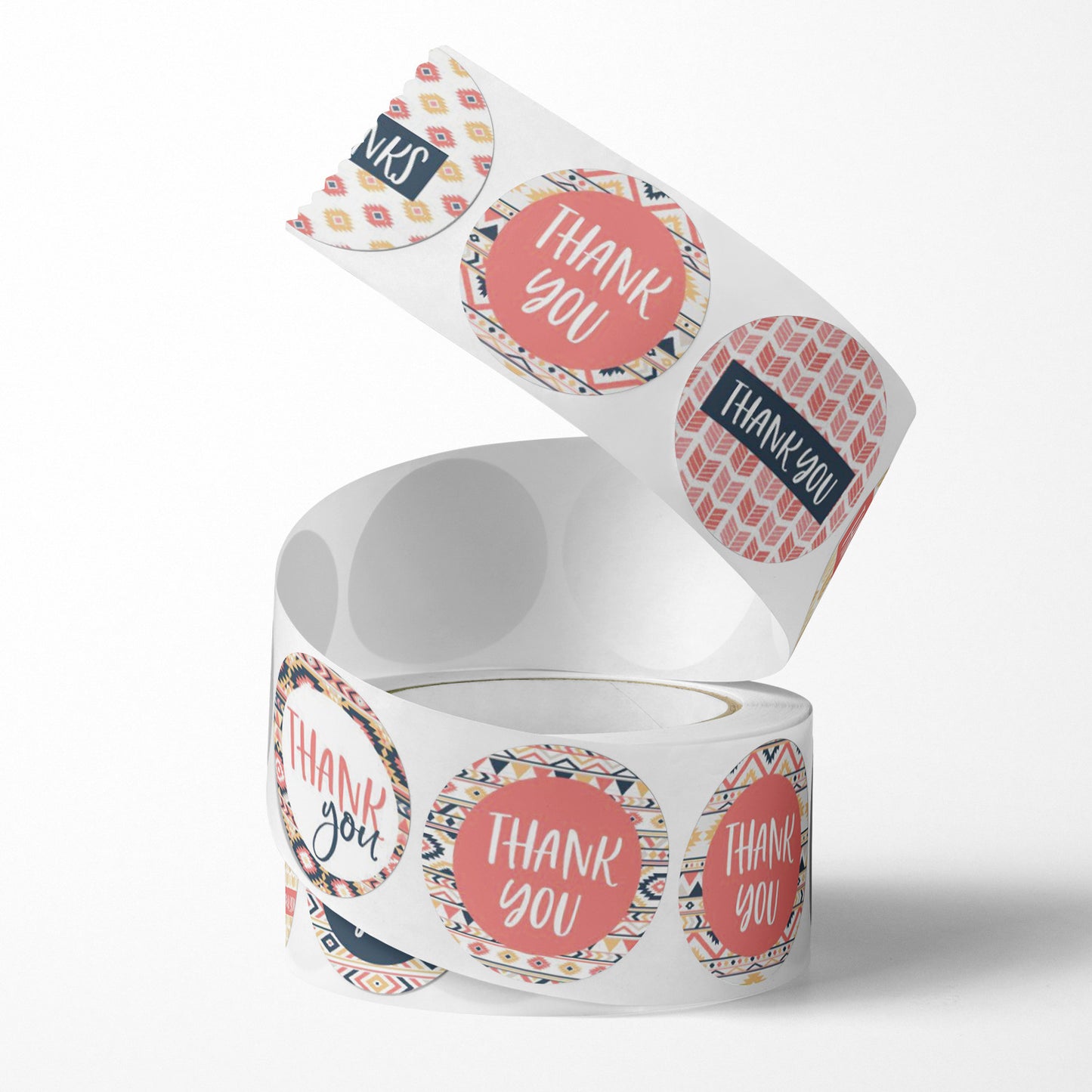 2.5cm Boho Tribal Thank You Stickers – 500pcs Roll