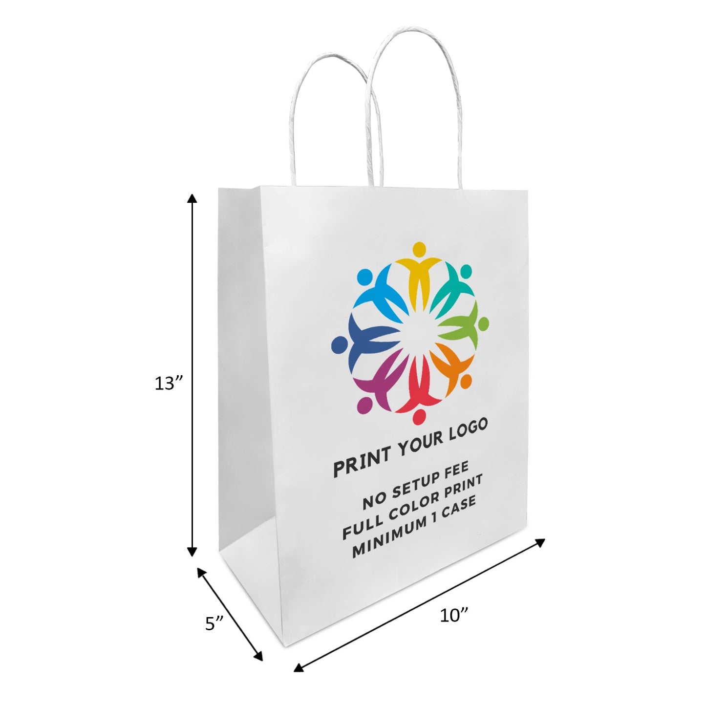 Debbie 10x5x13 inches White Paper Bags Twist Handles – main