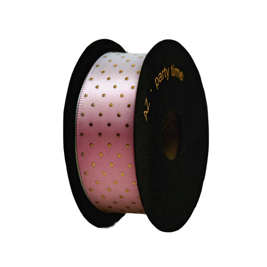 Gold Foil Polka Dot Gradient Ribbon – 2 cm x 5 yd x 6 rolls