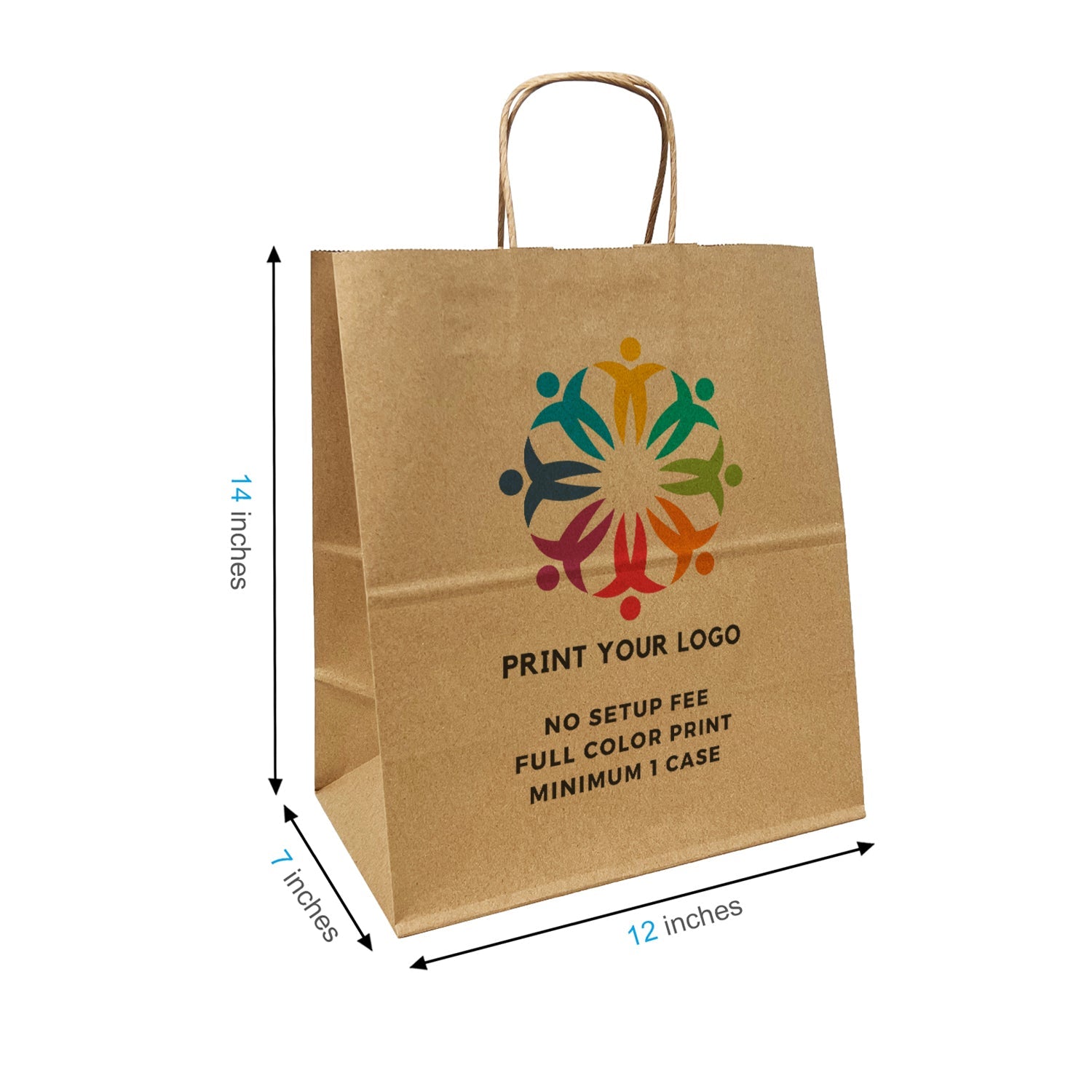 Winnie 12x7x14 inches Kraft Paper Bags Twisted Handles – main