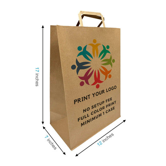 Simba 12x7x17 inches Kraft Paper Bag Flat Handles, Full Color Custom Print, Printed in Canada – main
