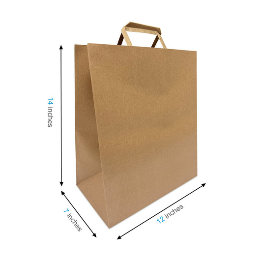1274FB | 300pcs Winnie 12x7x14 inches Kraft Paper Bag with Flat Handles, $0.44/pc – main