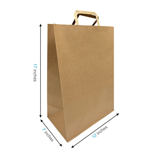 1277FB | 300pcs Simba 12x7x17 inches Kraft Paper Bag with Flat Handles, $0.48/pc – main