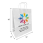Traveler 13x6x16 inches White Paper Bags Twist Handles, Full Color Custom Print, Printed in Canada – main
