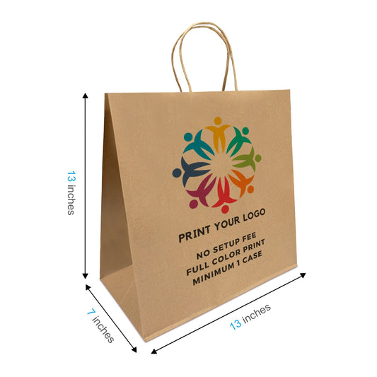 Canteen 13x7x13 inches Kraft Paper Bags Twist Handles, Full Color Custom Print, Printed in Canada – main