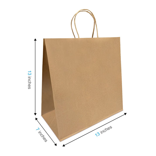 1373B | 250pcs Star 13x7x13 inches Kraft Paper Bags Twisted Handles – main
