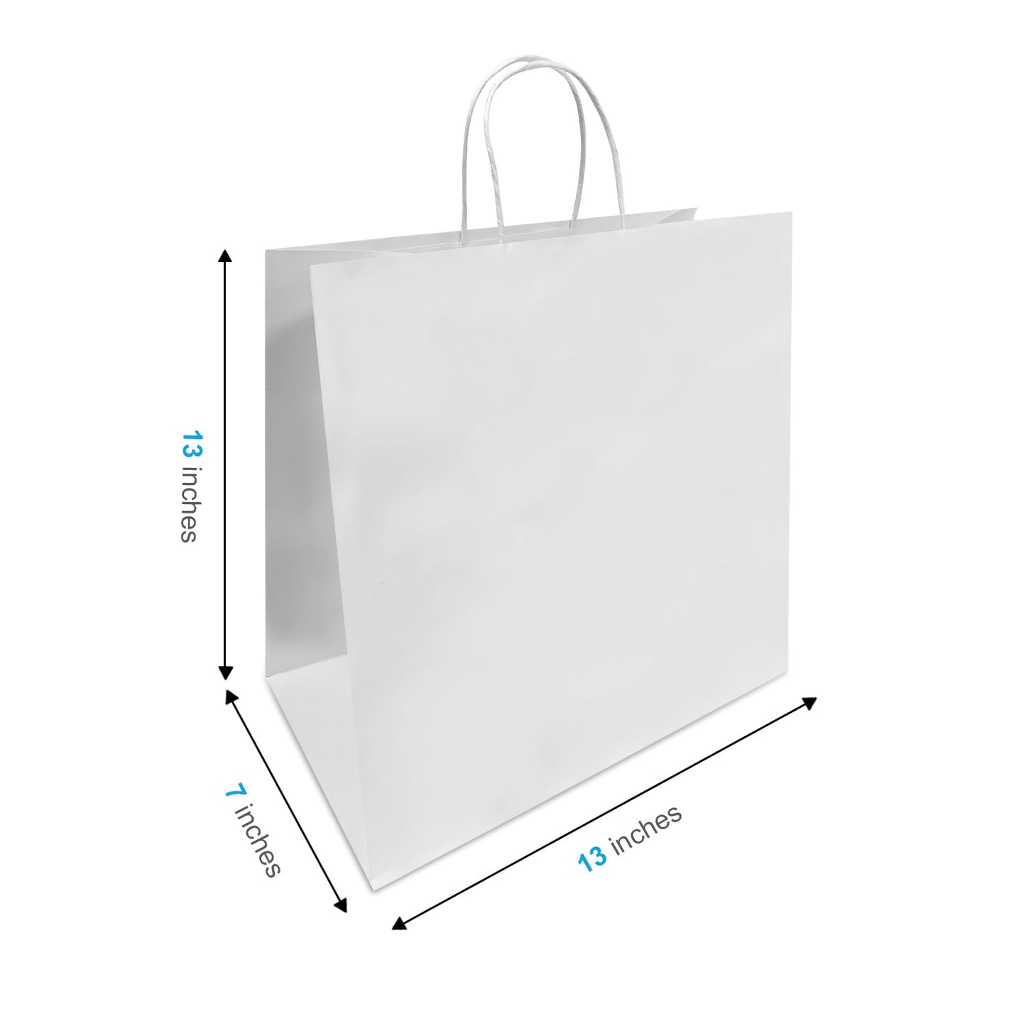 1373W | 250pcs Star 13x7x13 inches White Paper Bags with Twisted Handles – main
