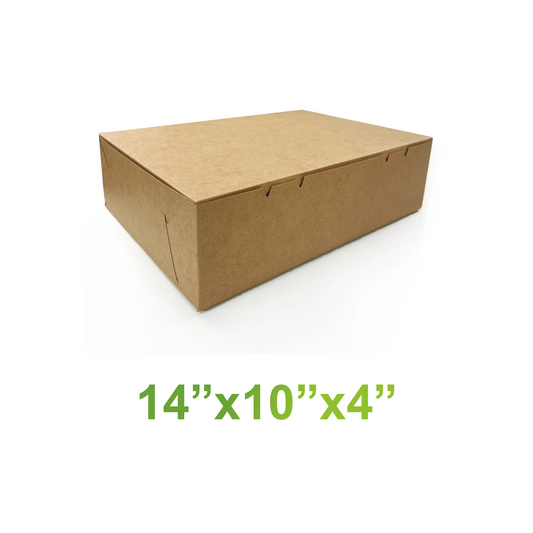 14" x 10" x 4" - Kraft Bakery Boxes - Carton of 100 - KIS PAPER - 5335 – main