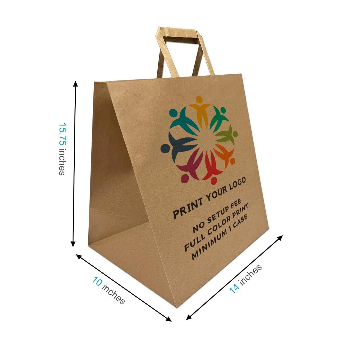 Super Royal 14x10x15.75 inches Kraft Paper Bags Flat Handles – main