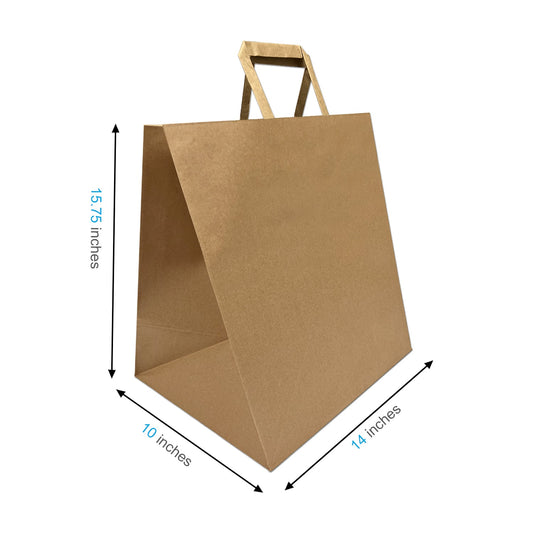 1410FB | 250pcs Super Royal 14x10x15.75 inches Kraft Paper Bag Flat Handles – main