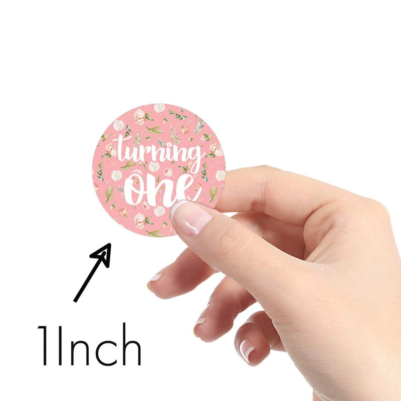 2.5cm Pink Floral Thank You Stickers – 500pcs Roll