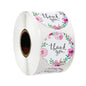 2.5cm Pink Floral Thank You Stickers – 500pcs Roll