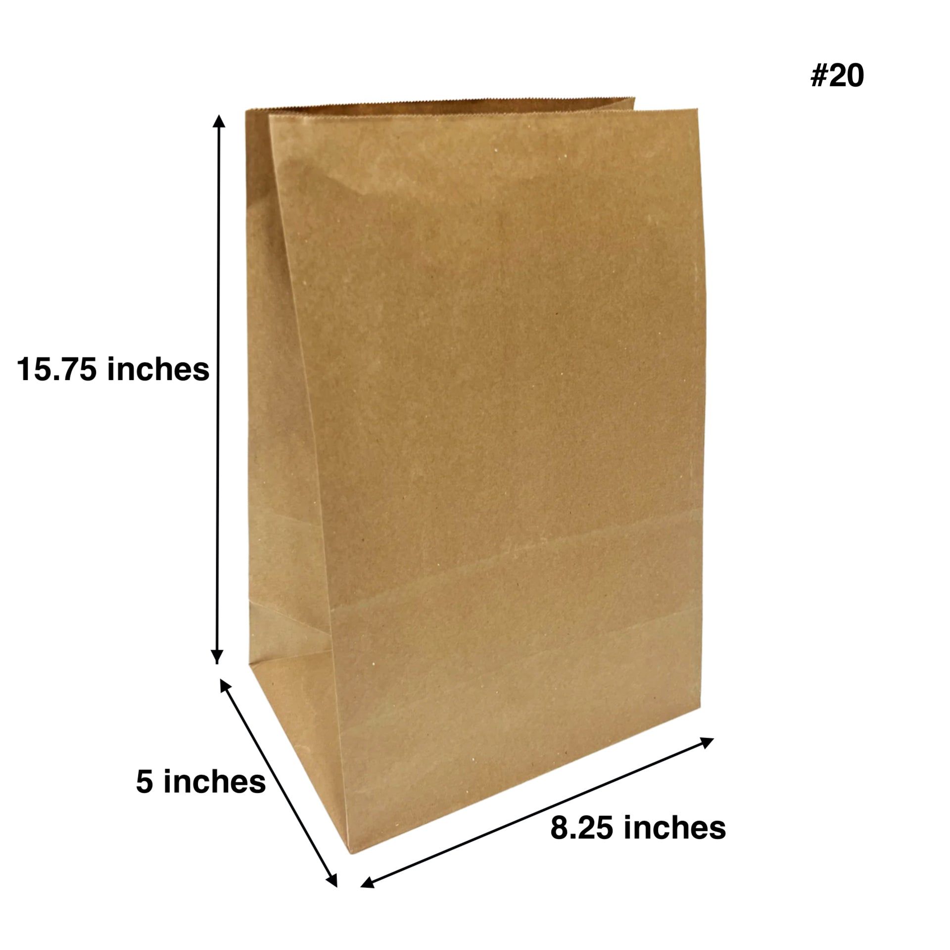 500pcs #20 Grocery Bags 8.25x5x15.75 inches – main