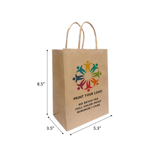 Gem 5.3x3.5x8.5 inches Kraft Paper Bags Twist Handles – main