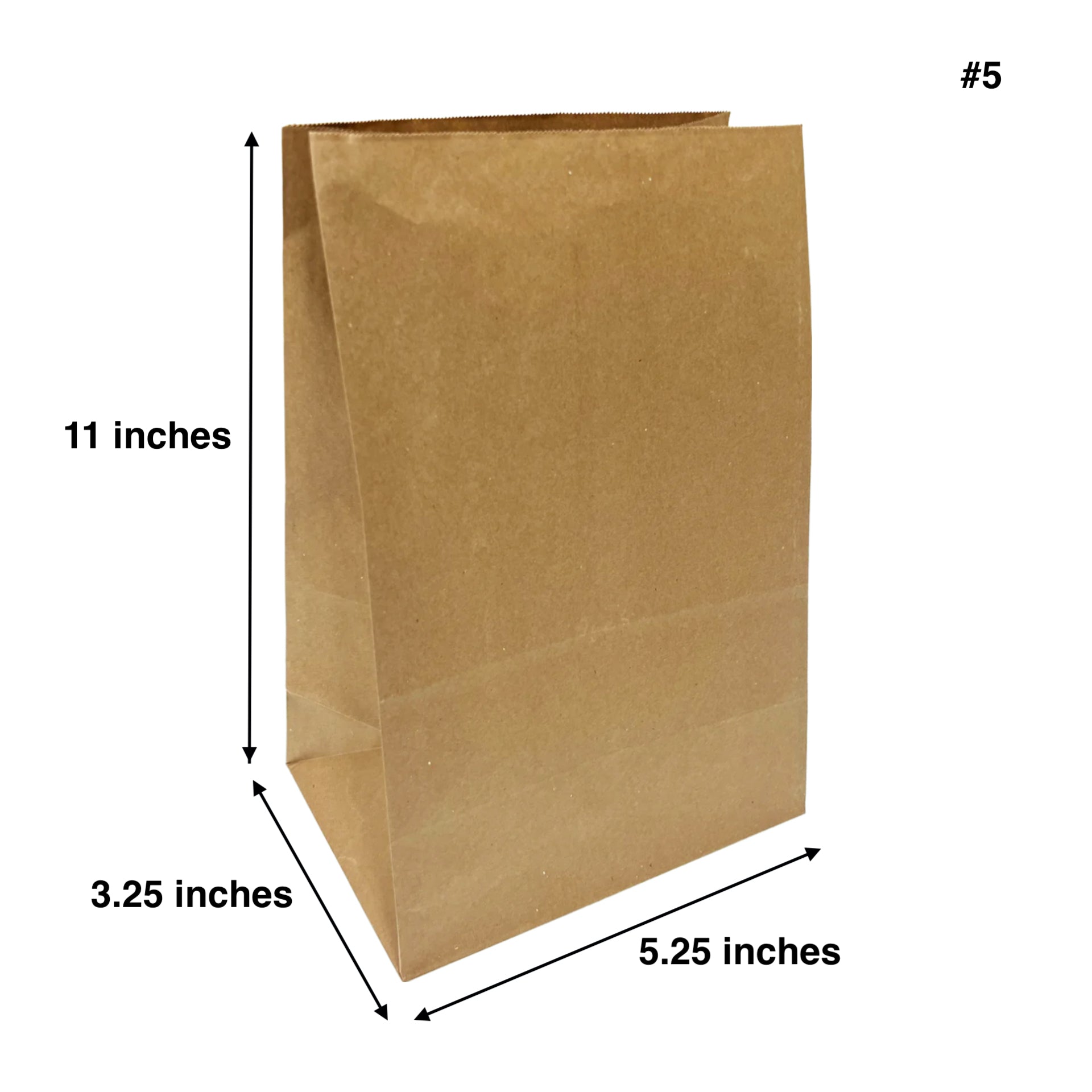 500pcs #5 Grocery Bags 5.25x3.25x11 inches – main