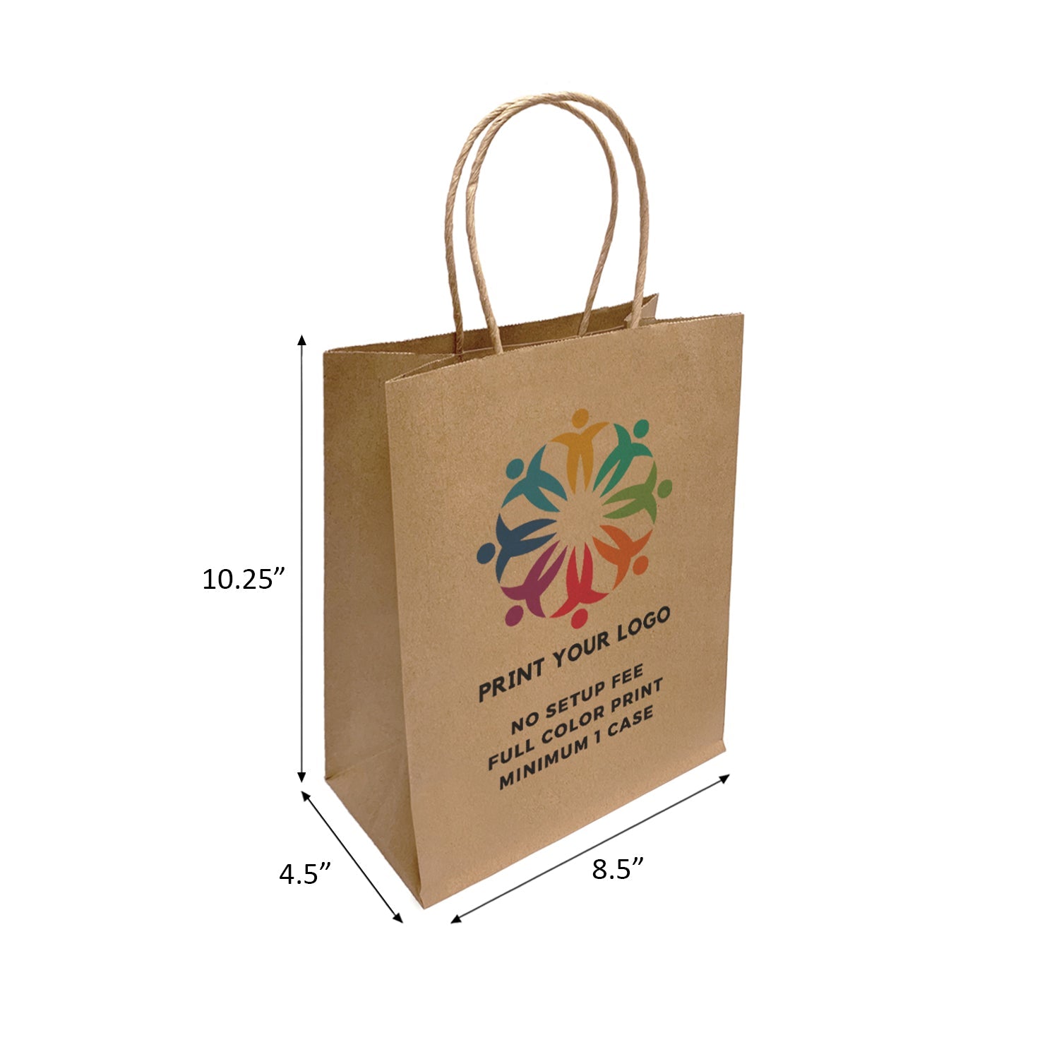 Cub 8.5x4.75x10.25 inches Kraft Paper Bags Twist Handles – main