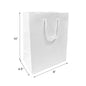 H8450W | 150pcs Euro Tote Paper Bags Cub 8.5x4.75x10.25 inches White Paper Bags Rope Handles – main
