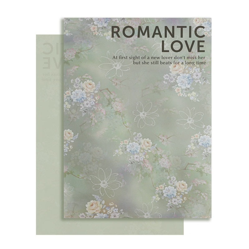 Chinese Floral Rhythm Art-Style Wrapping Paper - 10 Sheets