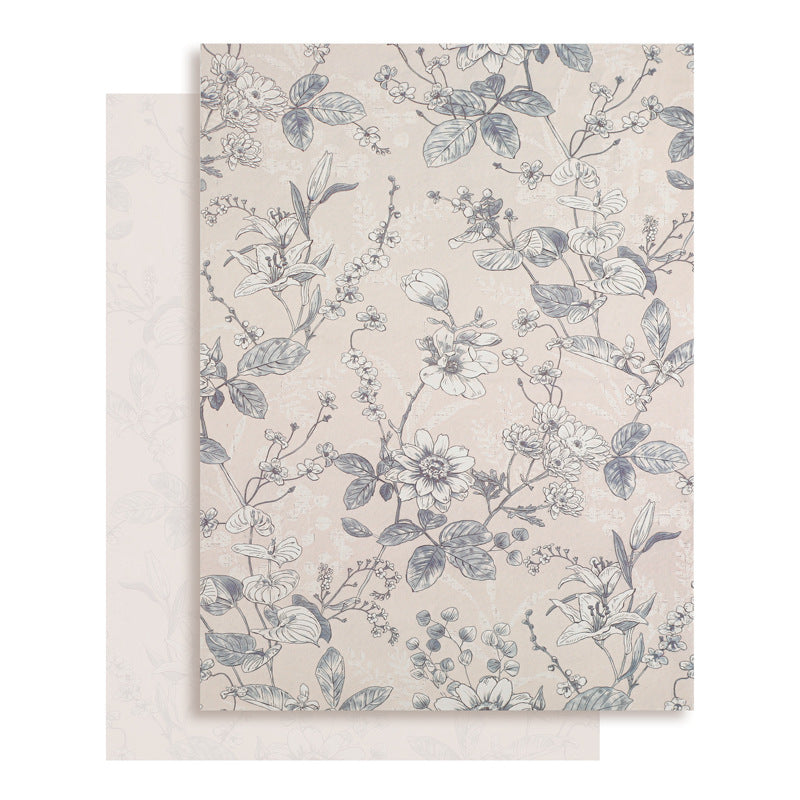 Chinese Floral Rhythm Art-Style Wrapping Paper - 10 Sheets