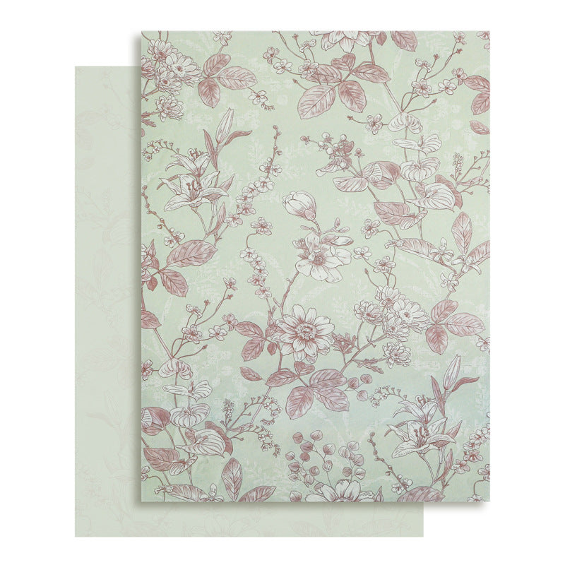 Chinese Floral Rhythm Art-Style Wrapping Paper - 10 Sheets