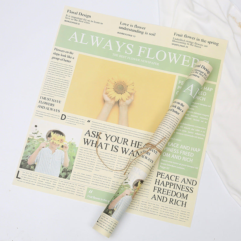 Vintage Newspaper Wrapping Paper Dream Life Design - 20 Sheets