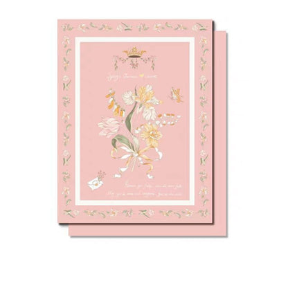 Love Among Flowers Rose Wrapping Paper - 10 Sheets