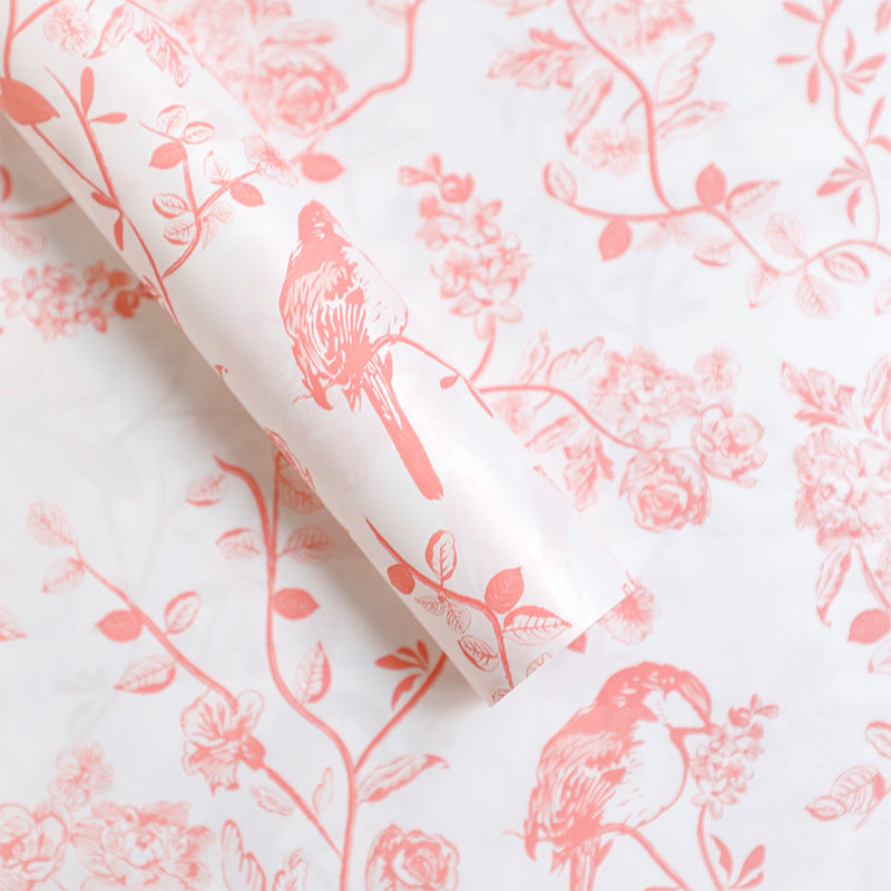 Mountain Flowers & Birds Wrapping Paper - 20 Sheets