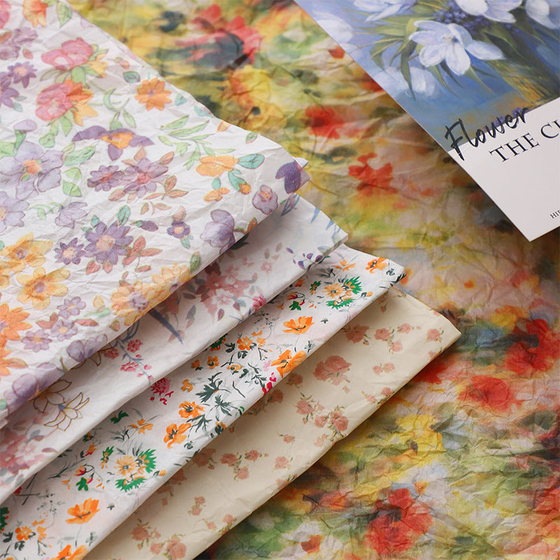 Thickened Trending Rapeseed Flower Wrapping Paper - 10 Sheets