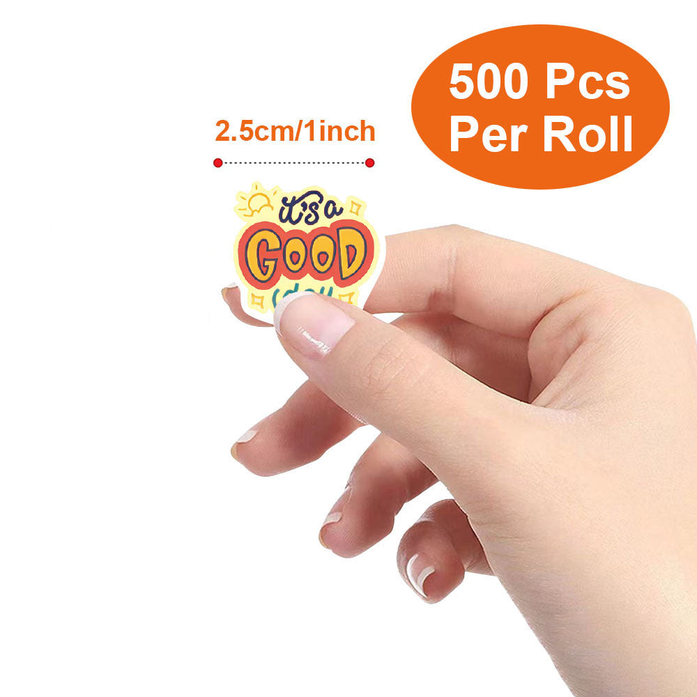 2.5cm Inspirational Quote Stickers – Motivational English Labels (500pcs Roll)