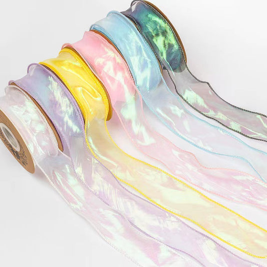 Iridescent Mermaid Tail Organza Ribbon – 4 cm x 10 yd x 6 rolls