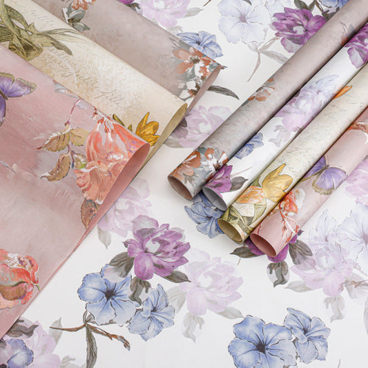 Romantic Garden Art Style Wrapping Paper - 10 Sheets