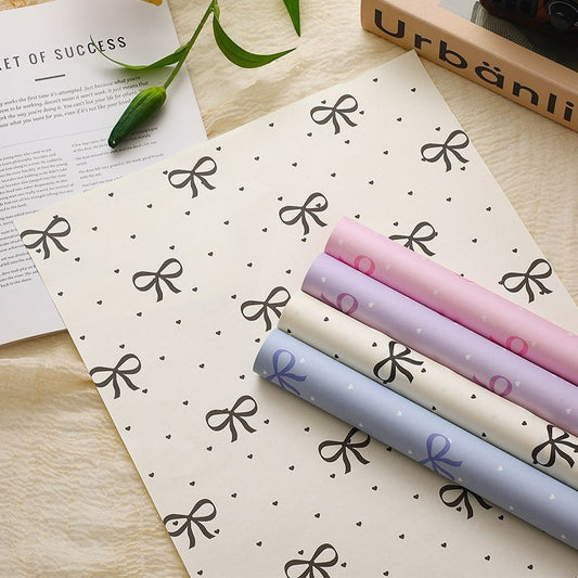 Romantic Bow Series Wrapping Paper - 10 Sheets