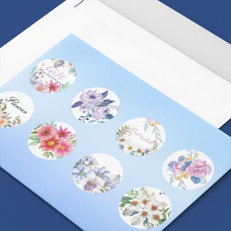 2.5cm Vintage Floral Stickers – Watercolor Gift Labels (500pcs Roll)