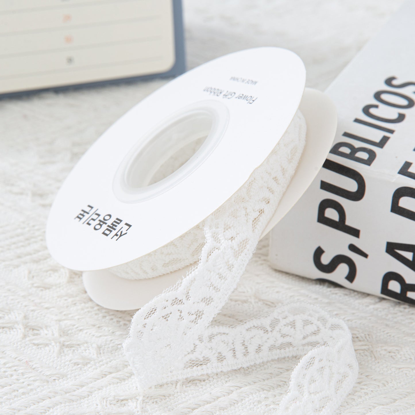 Transparent Lace Crown Organza Ribbon – 2 cm x 5 yd x 6 rolls
