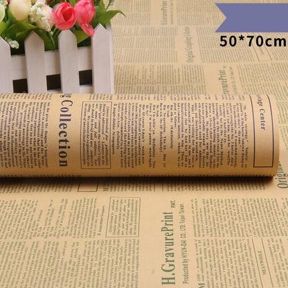 Vintage English Newspaper Kraft Wrapping Paper - 20 Sheets