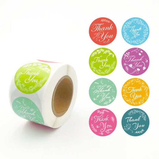 3.8cm Colorful Thank You Stickers – 400pcs Roll