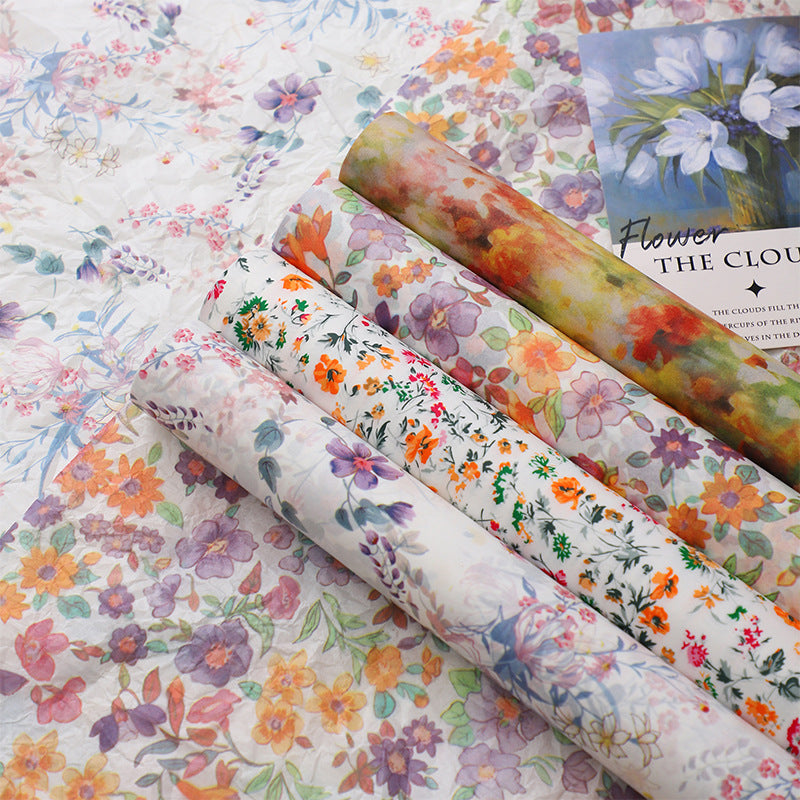 Thickened Trending Rapeseed Flower Wrapping Paper - 10 Sheets