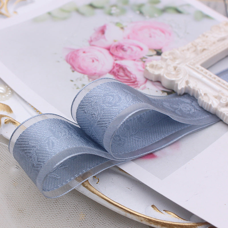 Jacquard Printed Organza Ribbon – 2.5 cm x 5 yd x 6 rolls