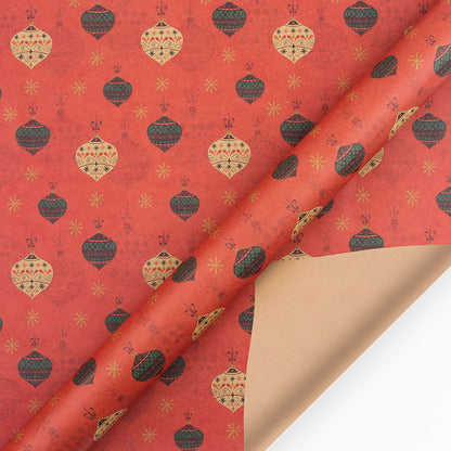 New Vintage Kraft Christmas Gift Wrapping Paper - 10 Sheets