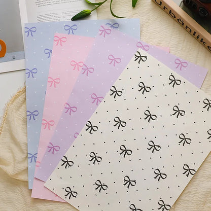 Romantic Bow Series Wrapping Paper - 10 Sheets