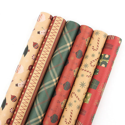 New Vintage Kraft Christmas Gift Wrapping Paper - 10 Sheets