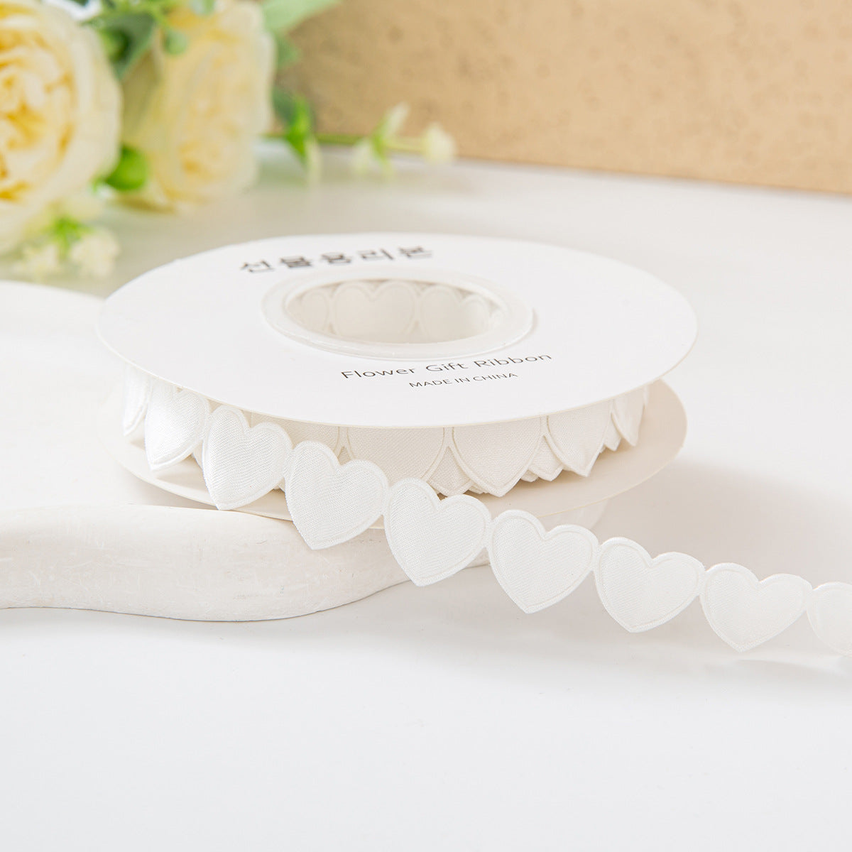 Heart‑to‑Heart Satin Ribbon – 1.5 cm x 10 yd x 6 rolls