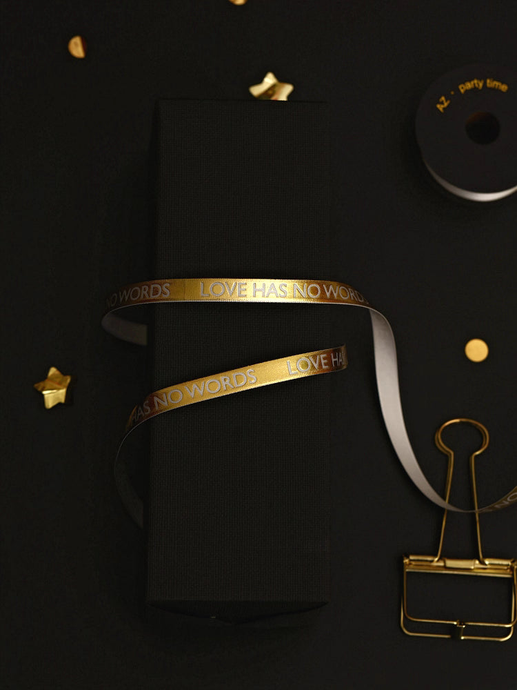 Gold Foil Letter Ribbon – 1 cm x 5 yd x 6 rolls