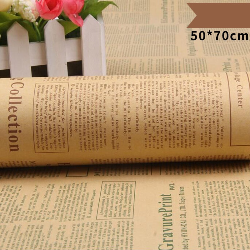 Vintage English Newspaper Kraft Wrapping Paper - 20 Sheets