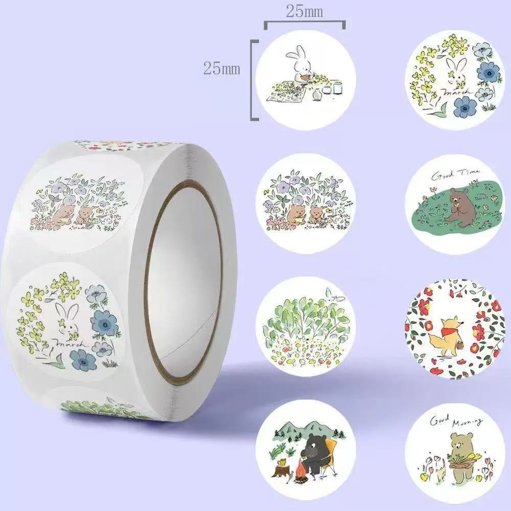 2.5cm Fresh Aesthetic Stickers – 500pcs Roll