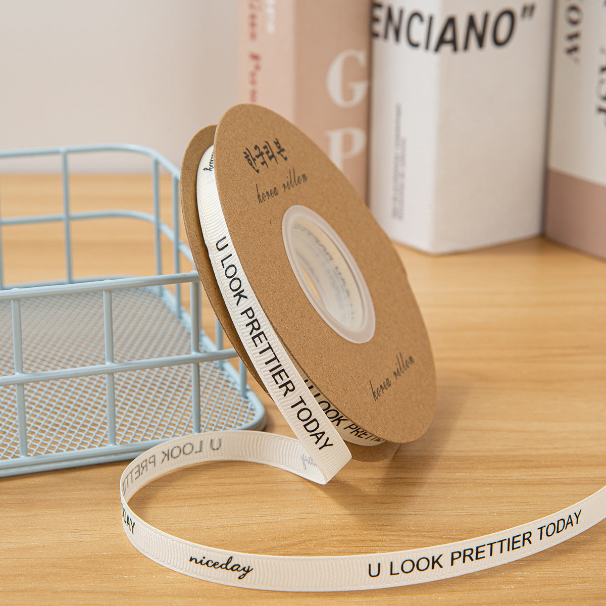 White ‘You Look Prettier Today’ Satin Ribbon – 1 cm x 33 yd x 6 rolls